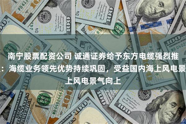 南宁股票配资公司 诚通证券给予东方电缆强烈推荐评级：海缆业务领先优势持续巩固，受益国内海上风电景气向上